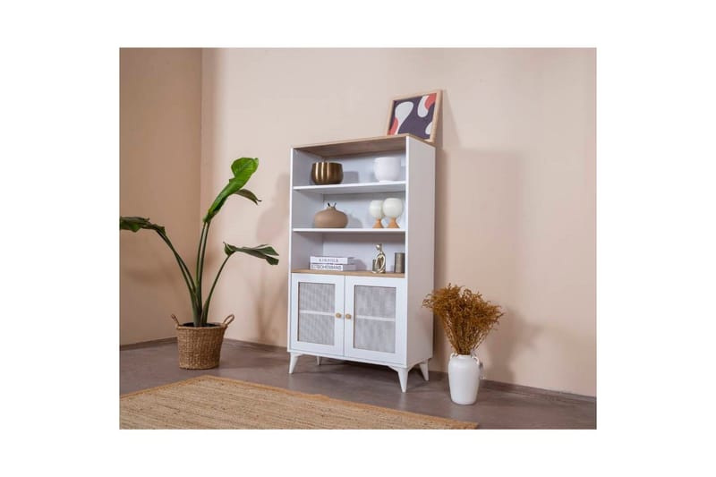 Bokhylla Mjudi Vit / Ek - Vit - Förvaring - Hylla - Bokhylla