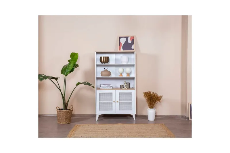 Bokhylla Mjudi Vit / Ek - Vit - Förvaring - Hylla - Bokhylla