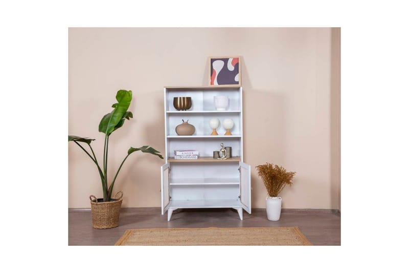 Bokhylla Mjudi Vit / Ek - Vit - Förvaring - Hylla - Bokhylla