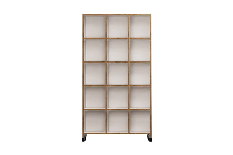 Mod Bokhylla med Hjul 90 cm i Ek, Vit