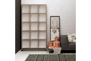 Mod Bokhylla med Hjul 90 cm i Ek - Vit - Förvaring - Hylla - Bokhylla