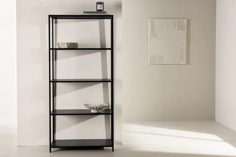 Montevideo Svart Bokhylla 70 cm i Metall - Svart - Förvaring - Hylla - Bokhylla