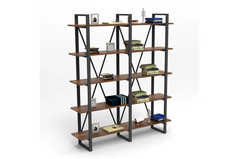 Numandro Bokhylla 34x155 cm - Teak - Förvaring - Hylla - Bokhylla