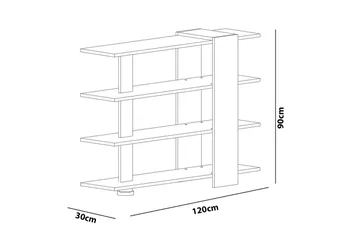 Nurtane Bokhylla - Vit/Valnöt - Förvaring - Hylla - Bokhylla