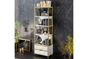 Ocotla Bokhylla 60x35 cm 5 Hyllor - Vit - Förvaring - Hylla - Bokhylla