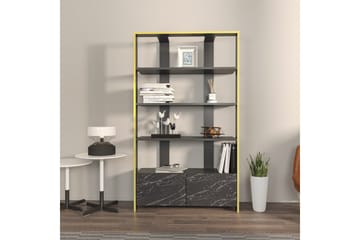 Bokhylla Ossin Svart / Marmor - Svart / Marmor - Förvaring - Hylla - Bokhylla