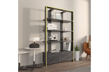 Bokhylla Ossin Svart / Marmor - Svart / Marmor - Förvaring - Hylla - Bokhylla