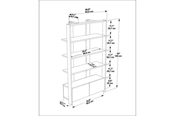 Bokhylla Ossin Svart / Marmor - Svart / Marmor - Förvaring - Hylla - Bokhylla