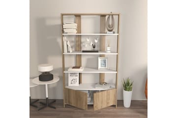 Bokhylla Ossin Vit / Valnöt - Vit / Valnöt - Förvaring - Hylla - Bokhylla