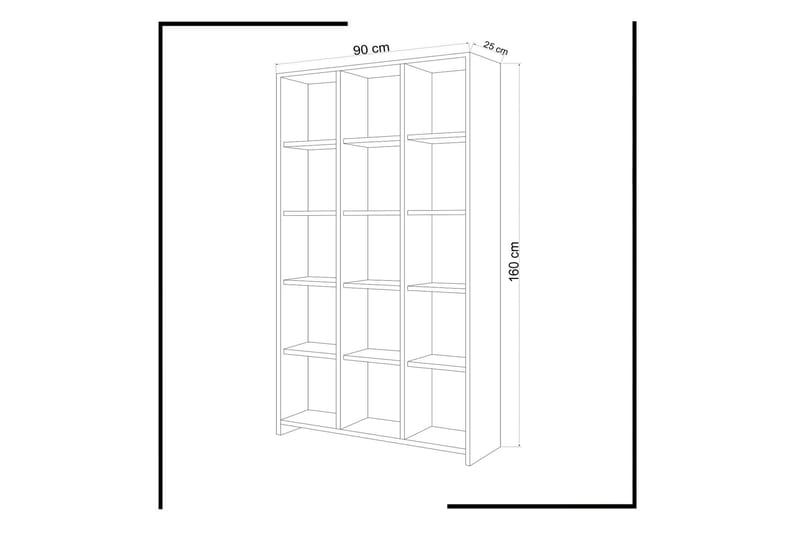 Puntoz Hög Bokhylla 90 cm i Målat Trä - Vit - Förvaring - Hylla - Bokhylla