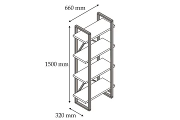 Puqa Design Bokhylla - Trä - Förvaring - Hylla - Bokhylla
