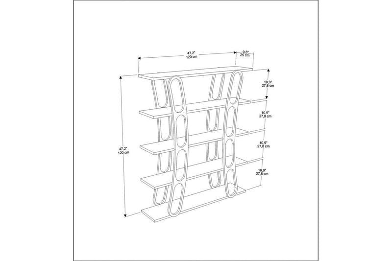 Bokhylla Quenla Vit / Rany - Vit / Rany - Förvaring - Hylla - Bokhylla