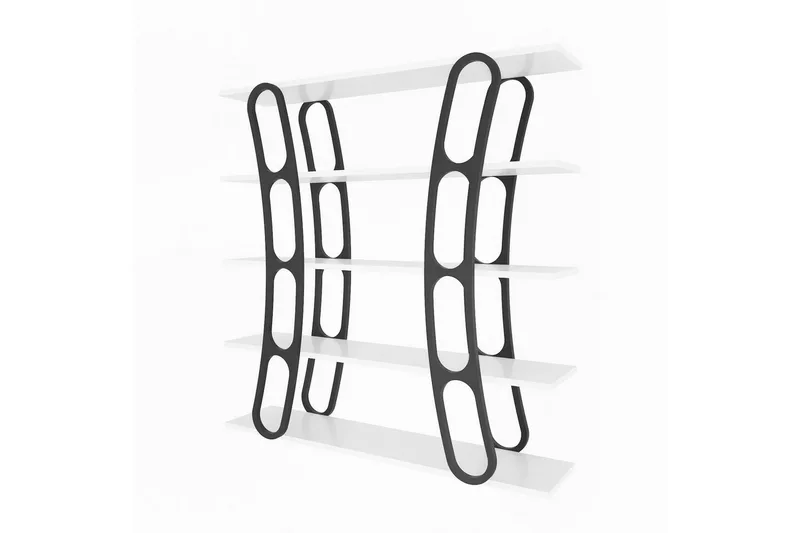 Bokhylla Quenla Vit / Svart, Vit / Svart