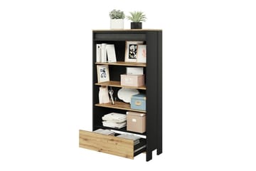 Rathmore Bokhylla 72 cm i Ek - Svart - Förvaring - Hylla - Bokhylla