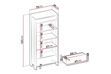 Rathmore Bokhylla 72 cm i Ek - Svart - Förvaring - Hylla - Bokhylla