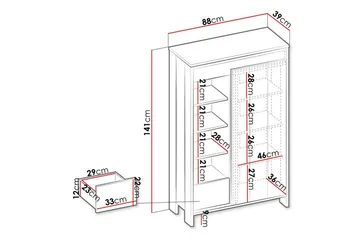 Rathmore Bokhylla 87 cm i Ek - Antracit - Förvaring - Hylla - Bokhylla