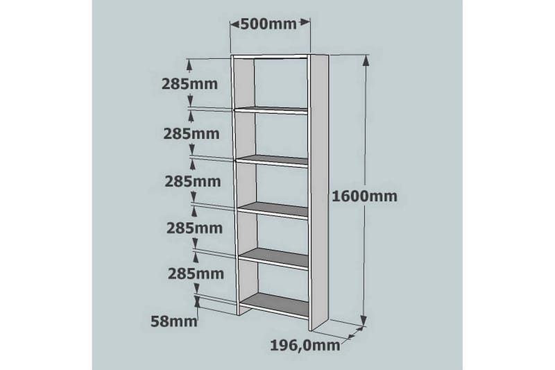 Rinorea Bokhylla 160 cm i Ek - Brun - Förvaring - Hylla - Bokhylla