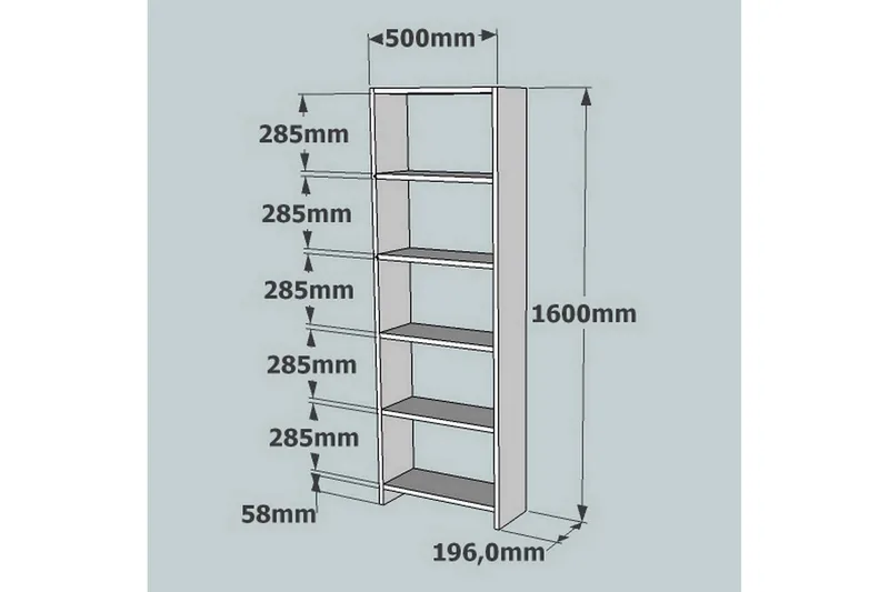 Rinorea Bokhylla 160x50 cm - Brun - Förvaring - Hylla - Bokhylla