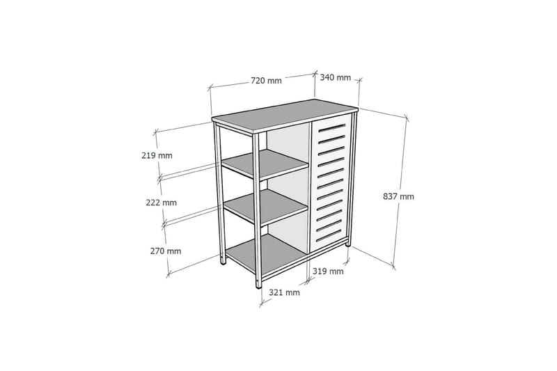 Rinorea Bokhylla 72x83,7 cm - Blå - Förvaring - Hylla - Bokhylla