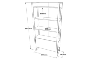 Rinorea Bokhylla 90x180 cm - Grön - Förvaring - Hylla - Bokhylla