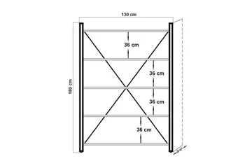 Sapphira Bokhylla - Trä/Svart - Förvaring - Hylla - Bokhylla