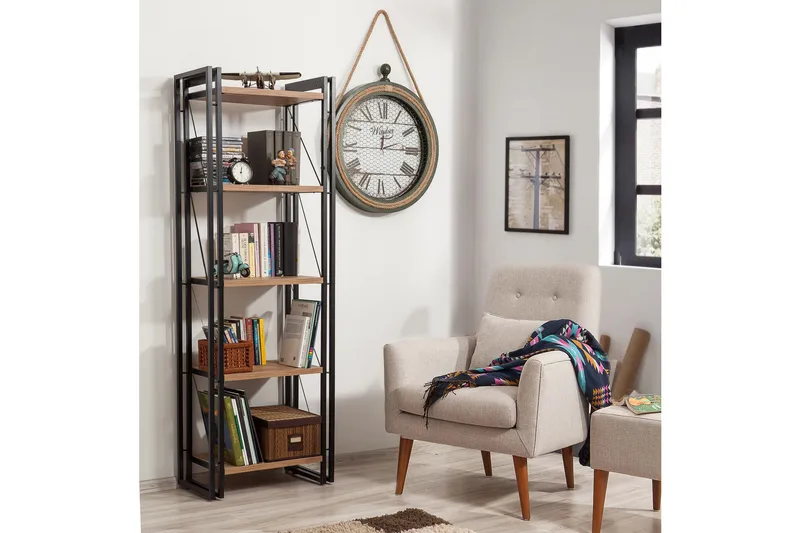 Sapphira Bokhylla - Trä/Svart - Förvaring - Hylla - Bokhylla