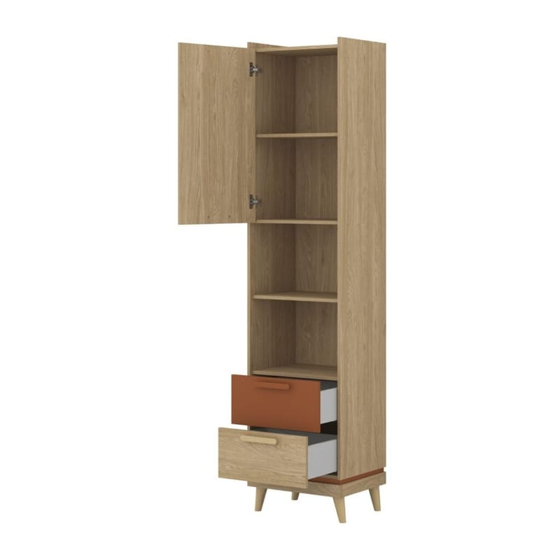 Bokhylla Scandi 1 dörr med 2 lådor - Förvaring - Hylla - Bokhylla