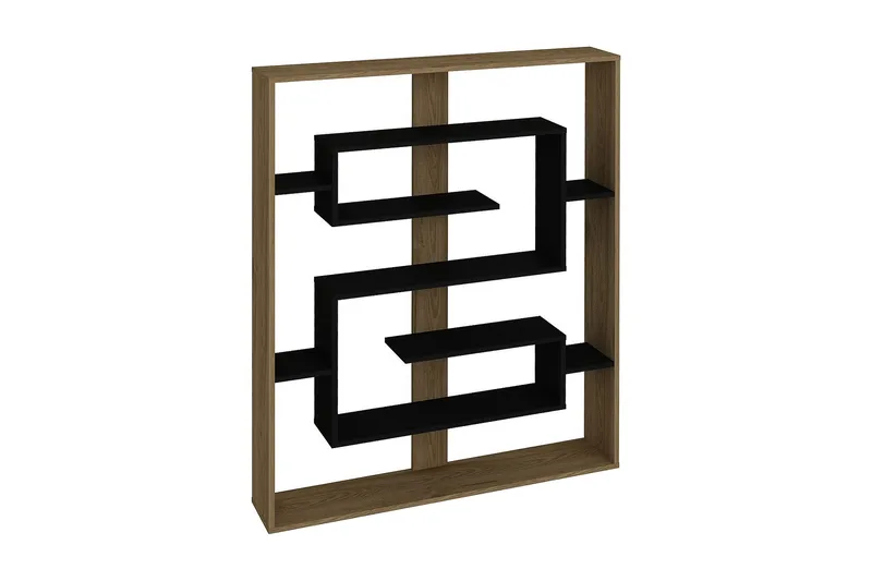 Schmand Bokhylla 120 cm, Svart|Ek