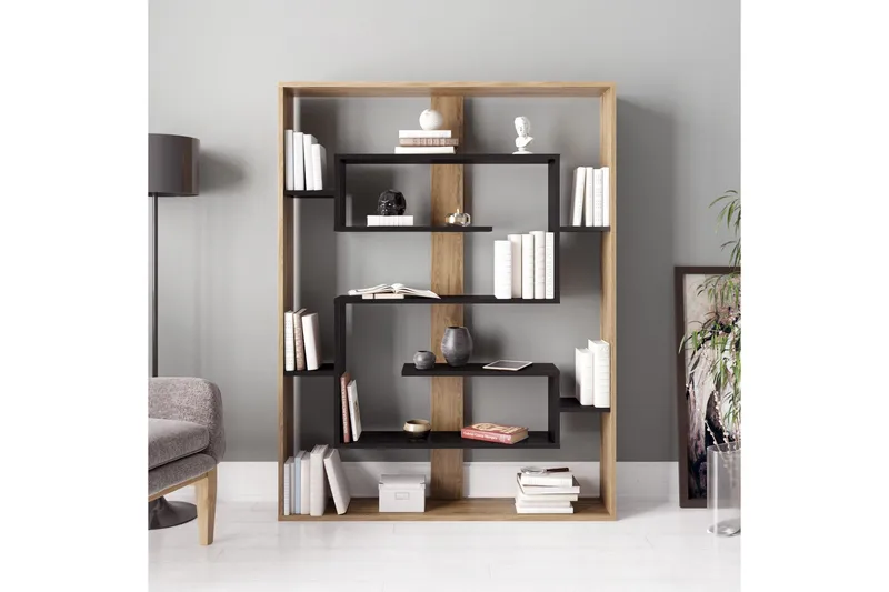 Schmand Bokhylla 120 cm - Svart|Ek - Förvaring - Hylla - Bokhylla