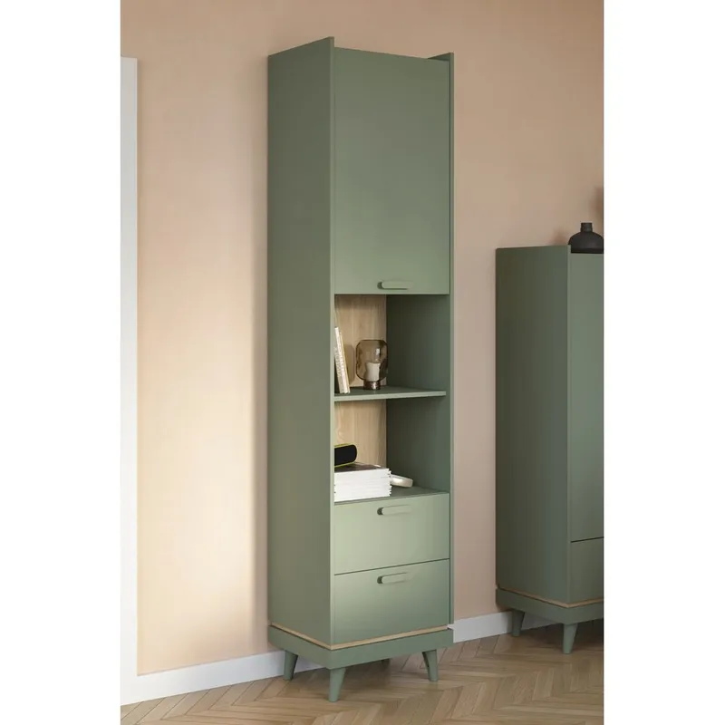 Bokhylla Skandinavisk 1 Dörr 2 Lådor - Förvaring - Hylla - Bokhylla