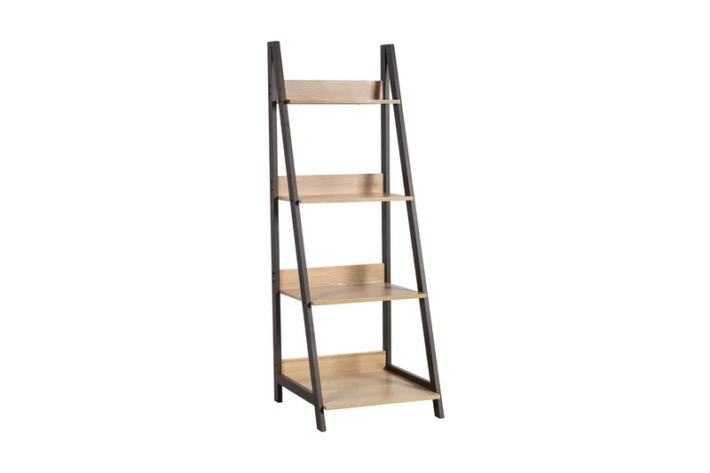 Step Bokhylla 48 cm i Trä med Metallram, Ljusbrun