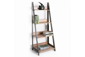 Step Bokhylla 48 cm i Trä med Metallram - Ljusbrun - Förvaring - Hylla - Bokhylla