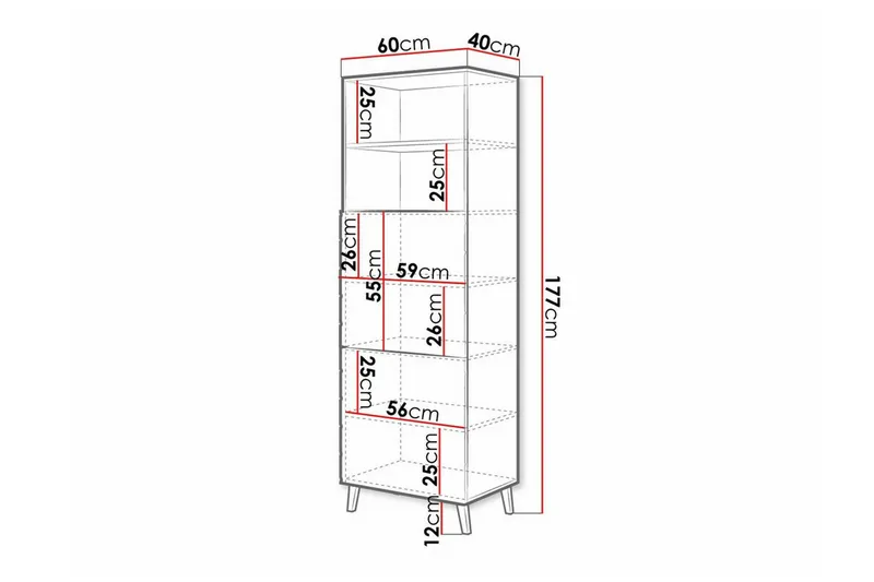 Strontian Bokhylla 60x40 cm Scandinavian Choice Graphite - Förvaring - Hylla - Bokhylla