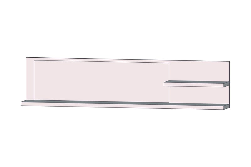 Talebi Vägghylla med Spegel 25x213 cm - Brun/Vit - Förvaring - Hylla - Vägghylla