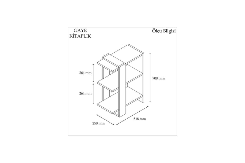 Terasa Bokhylla 52 cm - Valnöt|Grå - Förvaring - Hylla - Bokhylla