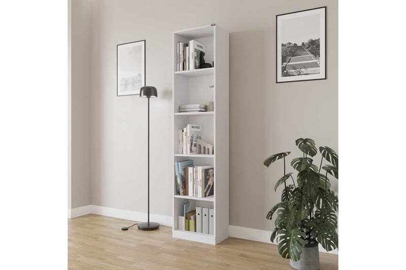 Bokhylla Ticoman Vit - Vit - Förvaring - Hylla - Bokhylla