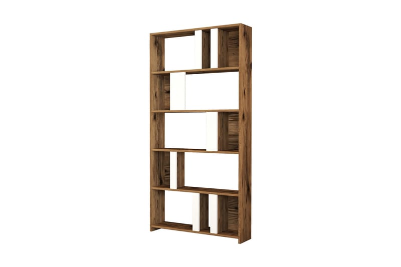 Timiza Bokhylla 90x20 cm 5 Hyllor, Mörkbrun