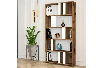 Timiza Bokhylla 90x20 cm 5 Hyllor - Mörkbrun - Förvaring - Hylla - Bokhylla