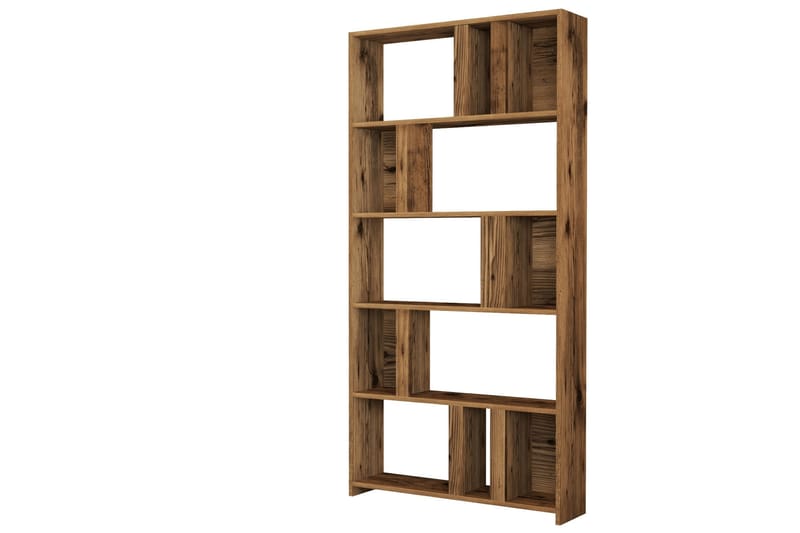 Timiza Bokhylla 90x20 cm 5 Hyllor - Mörkbrun - Förvaring - Hylla - Bokhylla