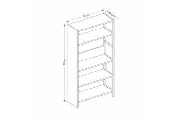 Bokhylla Tiran 90 cm - Antracit/Ek/Svart - Förvaring - Hylla - Bokhylla