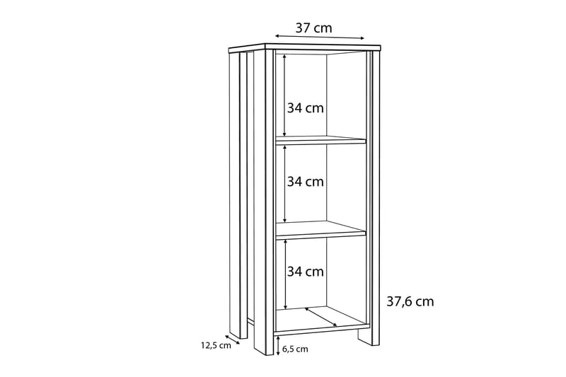 Torelles Bokhylla 47x115 cm - Mörkbrun - Förvaring - Hylla - Bokhylla