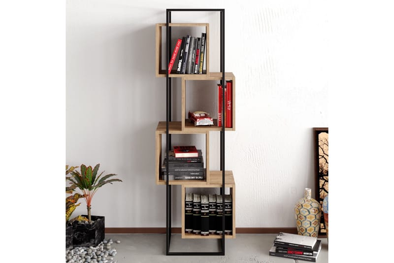 Tosches Bokhylla 52 cm - Valnöt|Svart - Förvaring - Hylla - Bokhylla