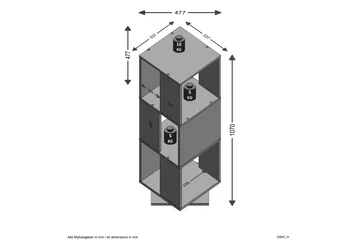 Tower Bokhylla 34 cm Vridbar - Grå - Förvaring - Hylla - Bokhylla