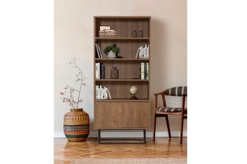 Vernavola Bokhylla 80x36 cm 3 Hyllor - Mörkbrun/Svart - Förvaring - Hylla - Bokhylla