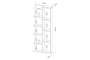 Viva Bokhylla 60x18 cm Vit - Hanah Home - Förvaring - Hylla - Bokhylla