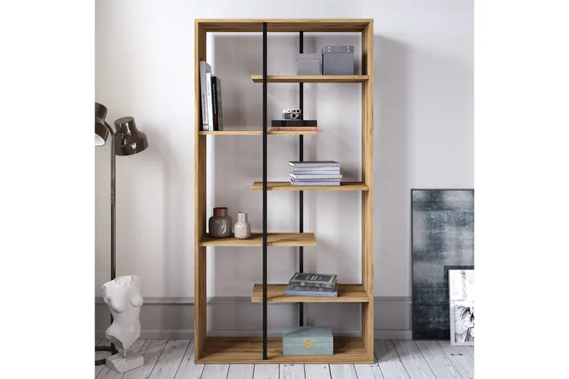 Zallar Bokhylla 90 cm - Valnöt|Svart - Förvaring - Hylla - Bokhylla