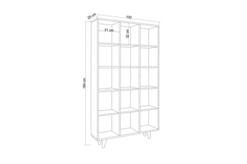 Bokhylla Zipa 100 cm - Beige - Förvaring - Hylla - Bokhylla