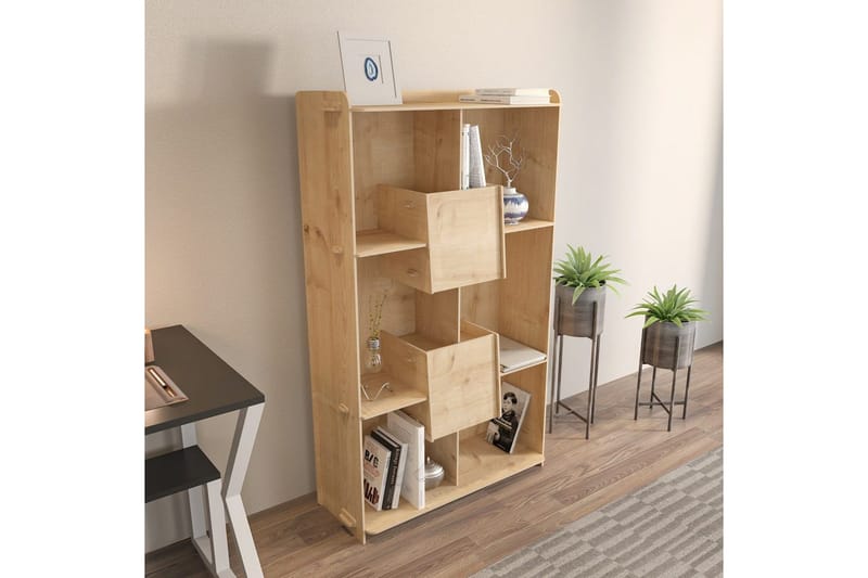 Bokhylla Pana Ek - Mediumfärgat trä - Förvaring - Hylla - Bokhylla