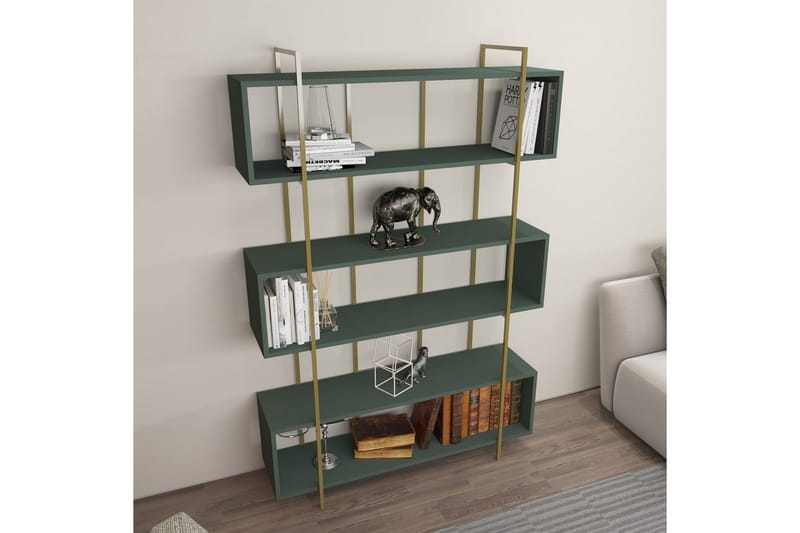 Bruti Bokhylla 120 cm - Guld/Grön - Förvaring - Hylla - Bokhylla