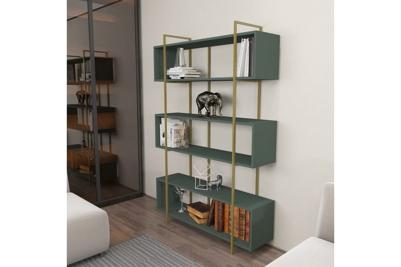 Bruti Bokhylla 120 cm - Guld/Grön - Förvaring - Hylla - Bokhylla